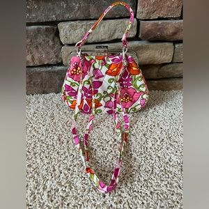 Vera Bradley Lilli Bell Crossbody Hand Bag.  Removable strap, pink floral - EUC!